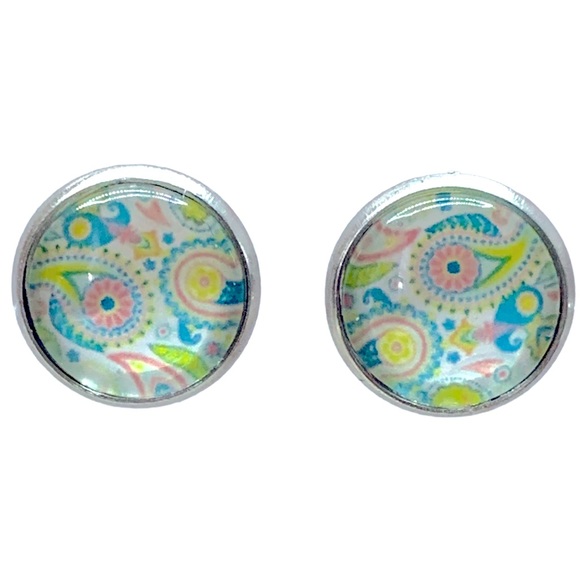 Jewelry - Faux Druzy Stud Stainless Steel Earrings